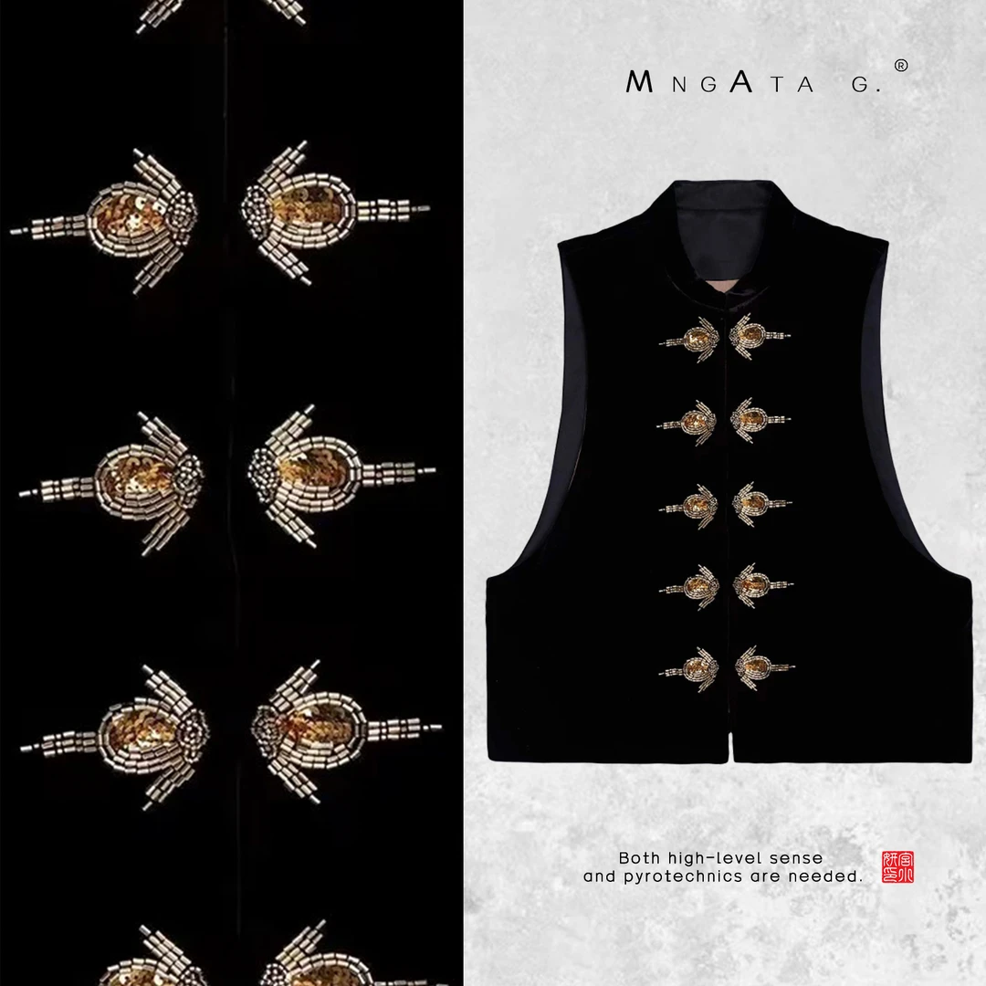 MNGATA G.宫小妍 【小金鱼】夏日新中式国风穿搭真丝马甲40301627