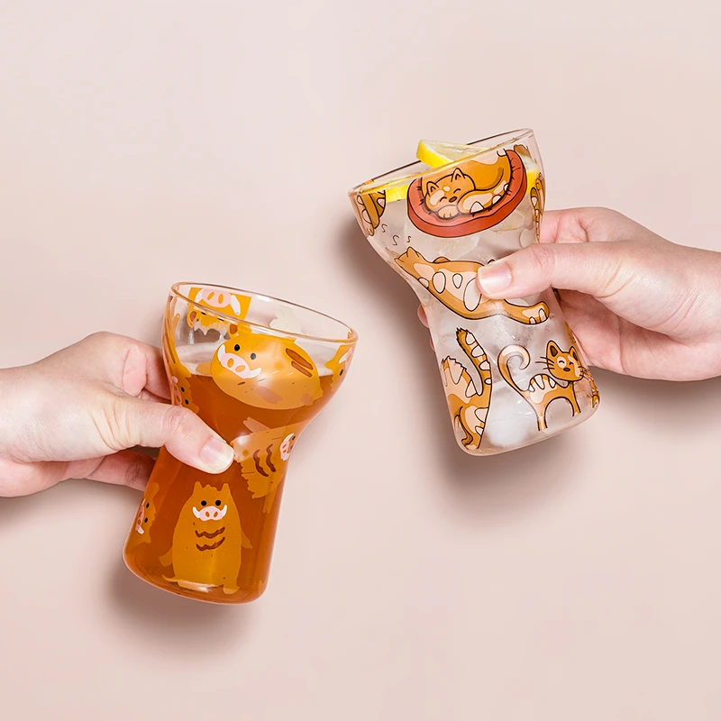 西比尔创意个性玻璃杯啤酒杯喝水杯耐冷热家用随手杯雪糕杯冷饮杯