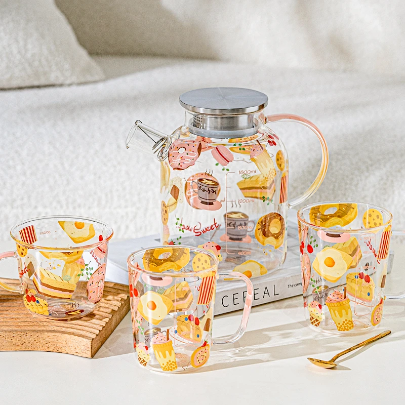 西比尔创意玻璃冷水壶杯耐高温家用凉白开水壶套装大容量茶壶送礼