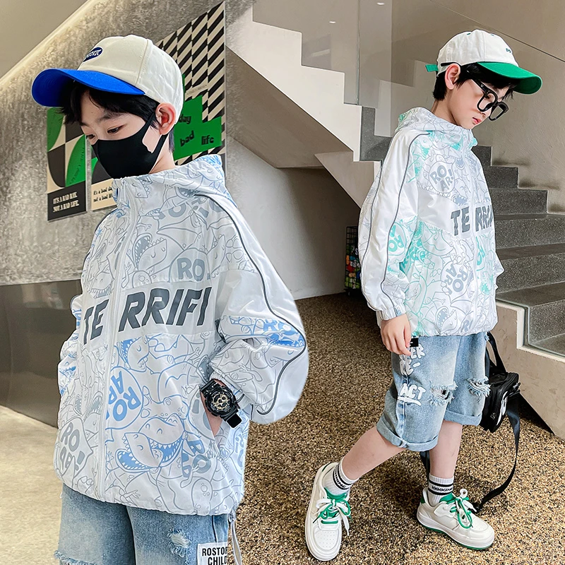 男童防晒衣薄款2025新款中大童皮肤衣夏季户外运动儿童透气外套潮