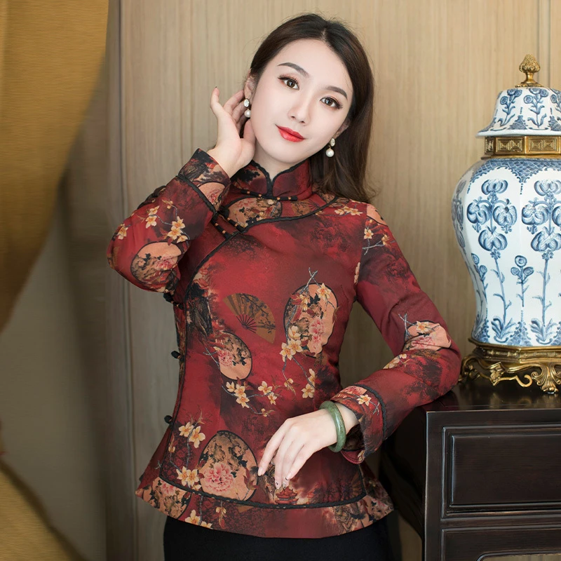 如意风唐装女装中国风冬装棉袄加厚保暖旗袍中式盘扣上衣时尚R696