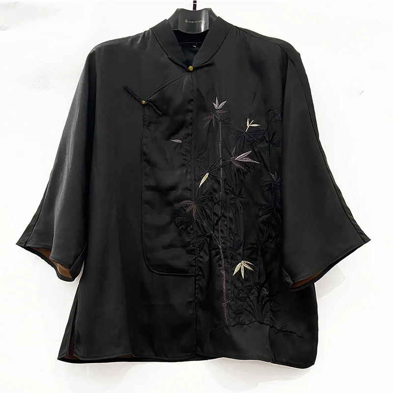 SUOER/娑尔娑尔竹子刺绣桑蚕丝上衣SF2SB00044