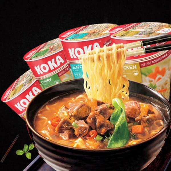 荣创进口食品新加坡原装KOKA鸡汤桶装泡面学生党代餐饱腹充饥美味