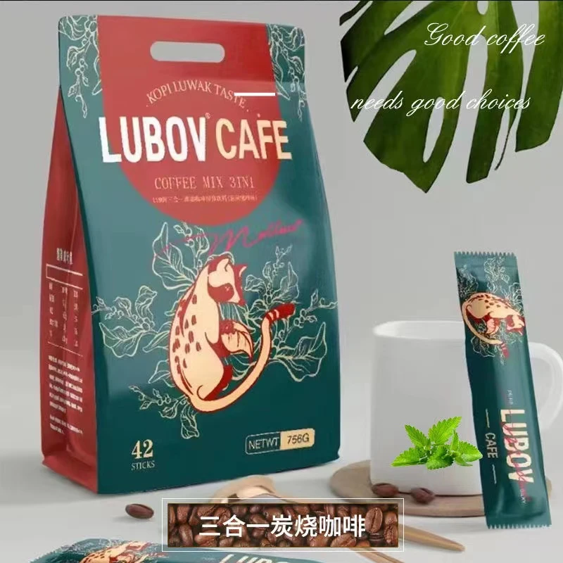 马来西亚进口LUBVO三合一速溶咖啡固体饮料（炭烧咖啡味）