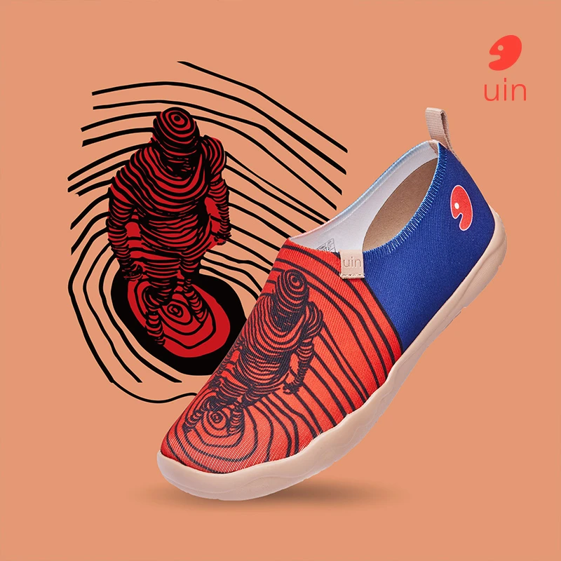 uin彩绘旅行鞋托莱多1涂鸦艺术3线人飞织软底轻便一脚蹬帆布鞋