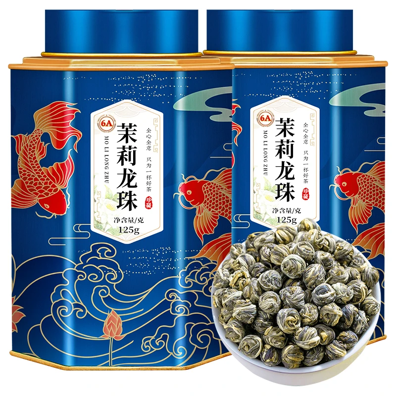 飘香韵6A茉莉龙珠2025新茶叶八窨茉莉花茶特级浓香型散装礼盒装