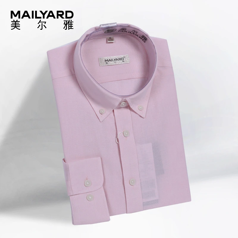 MAILYARD/美尔雅长袖衬衫 商务休闲男士衬衣纯色时尚修身长衬 617