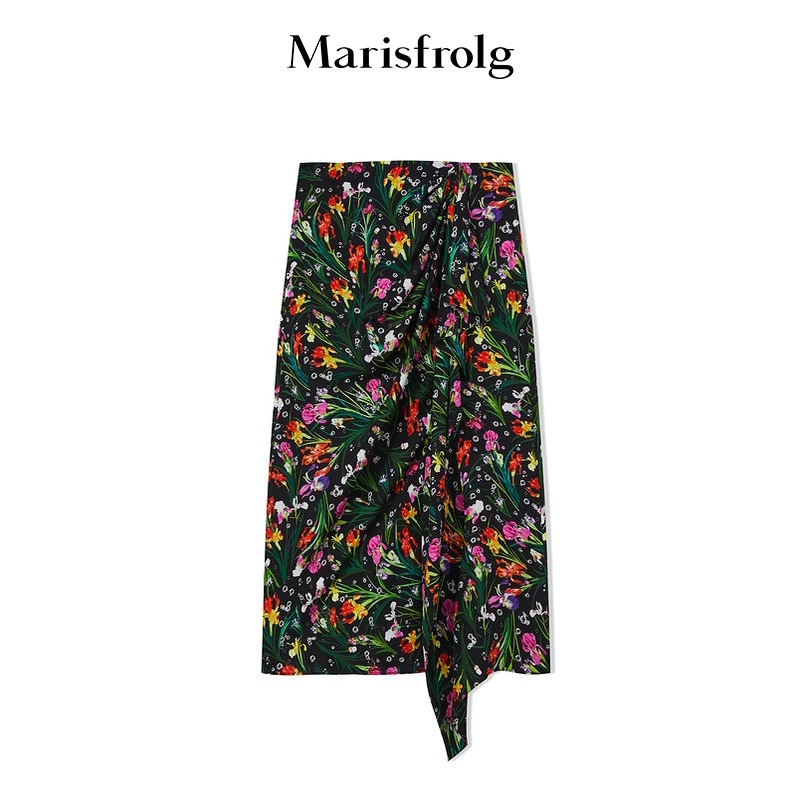 Marisfrolg玛丝菲尔国风半身裙纤维民族风宽松大花夏季套装碎花