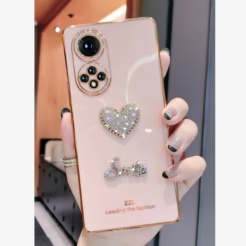 潮钻适用于荣耀60手机壳新款荣耀50爱心网红潮牌全包60pro轻奢女