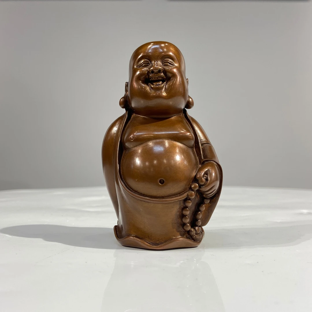 东承艺术紫铜材质 弥勒佛(小) 摆件 纯铜紫铜 笑口常开貔貅