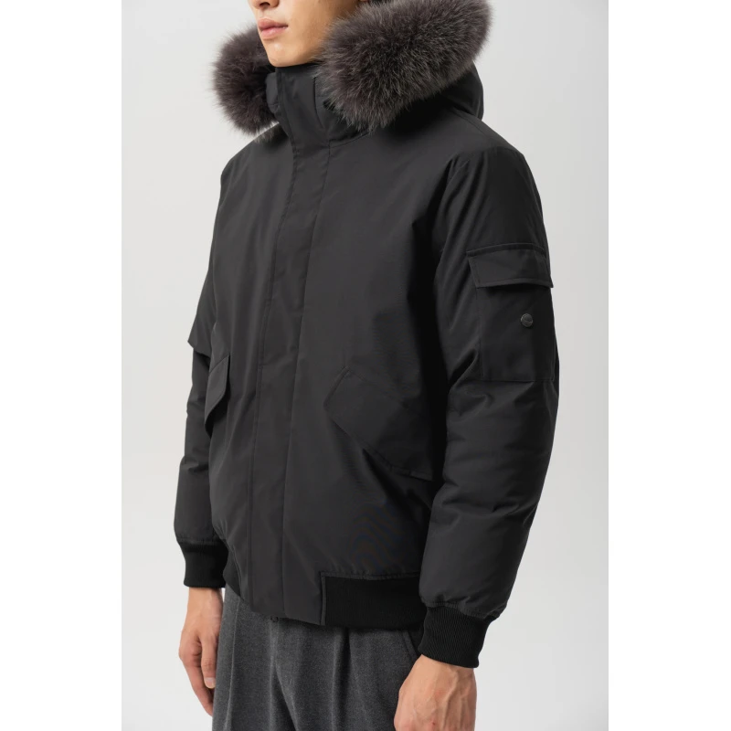 CARE OF LORD日本面料冬季男士Bomber连帽短款鹅绒外套夹克羽绒服