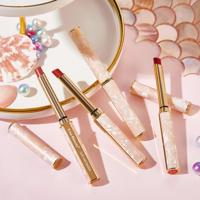 【月月同款】梦幻贝壳小细管柔雾口红防水复古学生党持久显白保湿