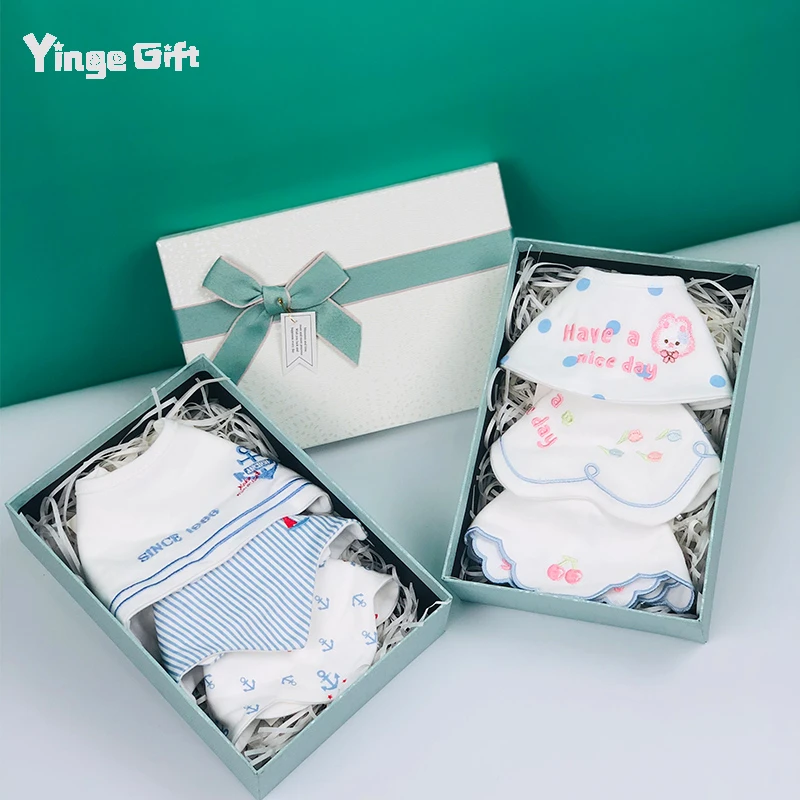 新生儿用品婴儿礼盒刚出生宝宝纯棉围兜口水巾围嘴套装满月见面礼