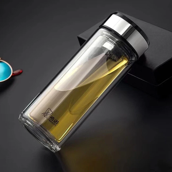 XN玻璃杯商务办公送礼水杯男过滤泡茶家用透明杯6738