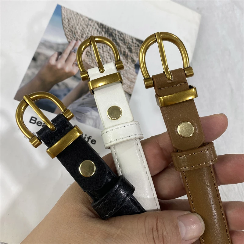 自留推荐超好搭黑色小腰带简约细皮带复古金牛仔裤带ins风韩国女