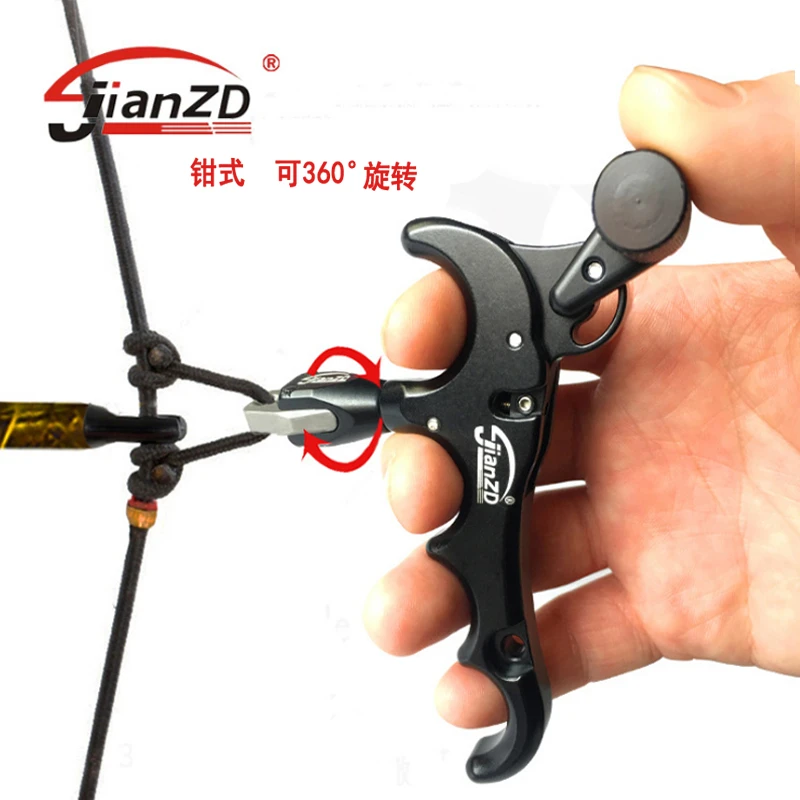 【复合弓撒放器】360度旋转钳口自动闭合金属四指握撒握式撒放器