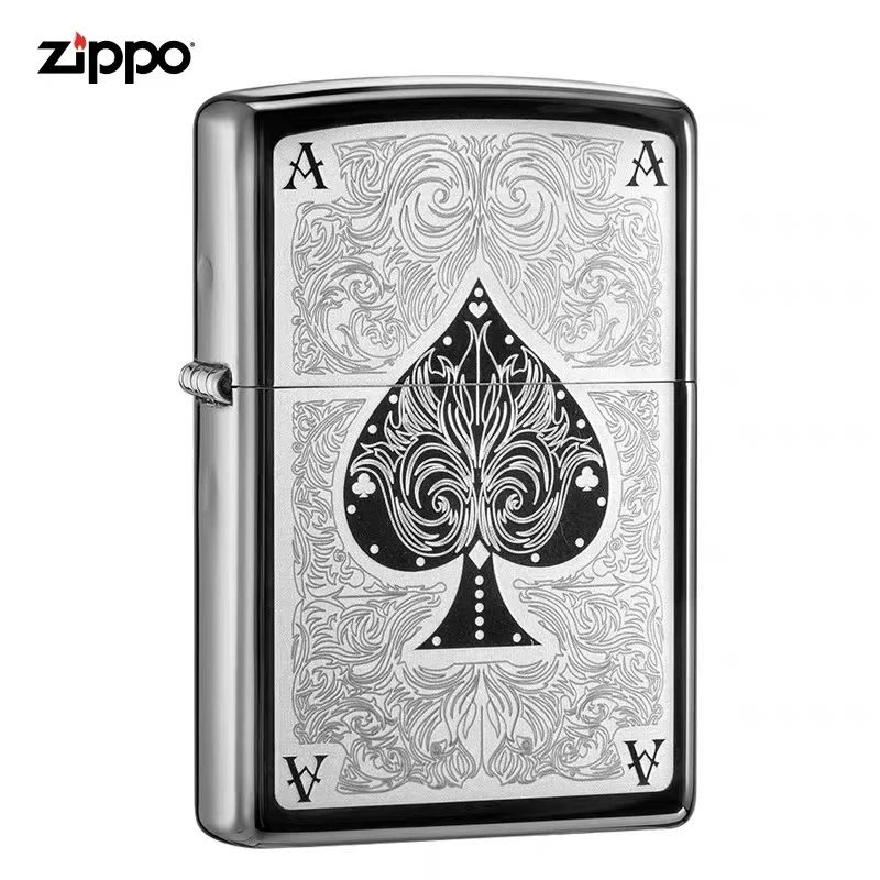ZIPPO打火机原装常规28323黑冰黑桃A