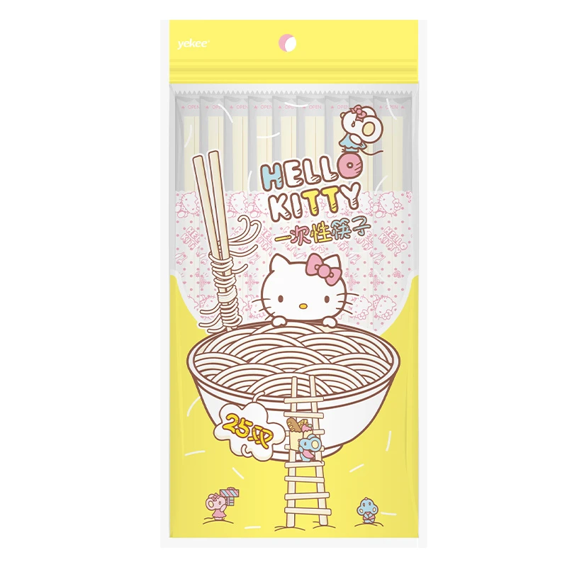 yekee/宜洁HelloKitty一次性筷子竹筷子外卖打包筷  独立包装卫生