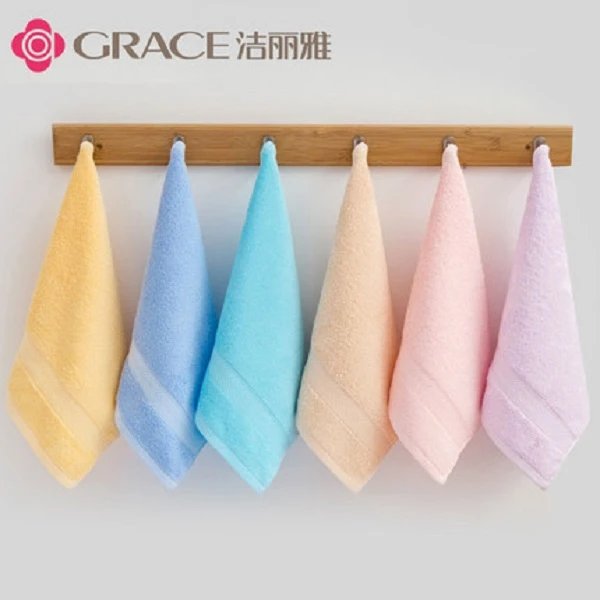 grace/洁丽雅方巾纯棉柔软吸水儿童家用小毛巾幼儿园洗脸巾手帕巾