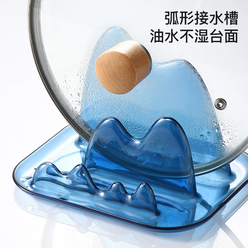 锅盖架子坐式台面收纳置物神器国风山水高颜值家用厨具砧板收纳架