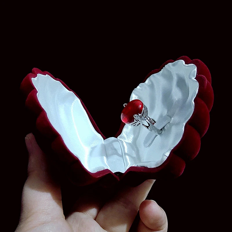 首饰盒/箱 七夕送女友卡通贝壳首饰盒胸针求婚结婚礼交换仪式道具