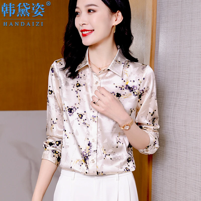 杭州品牌重磅真丝衬衫女长袖2025年春装新款设计感小众桑蚕丝上衣