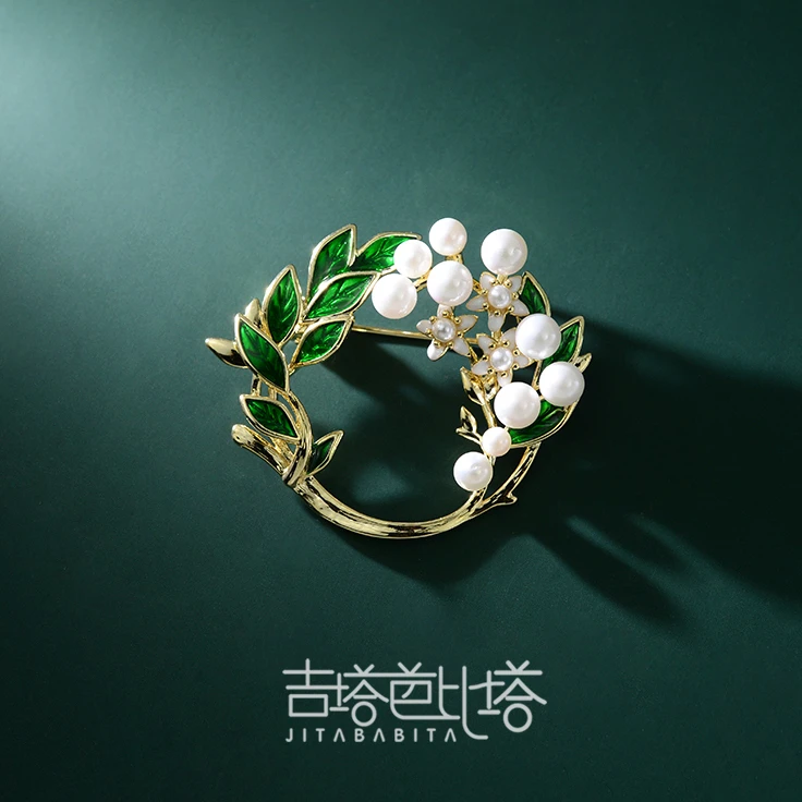 吉塔芭比塔 合金胸针 百搭时尚素款森系茉莉花胸针 JT-05