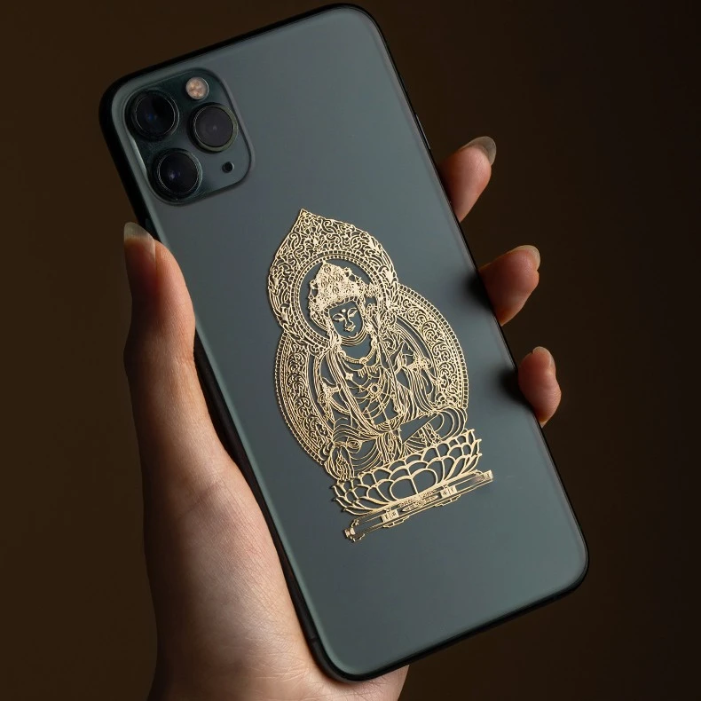 生肖贴手机贴车贴十二生肖贴金属贴手机通用款S1普贤菩萨背面