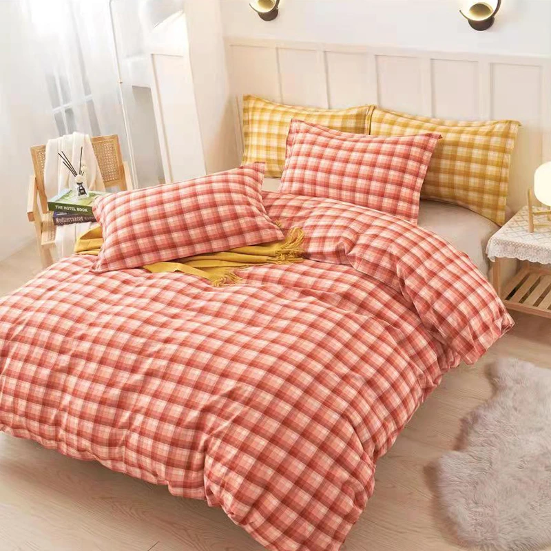 【红叶-红】全棉精梳色织水洗棉母婴四件套床裙款AA款