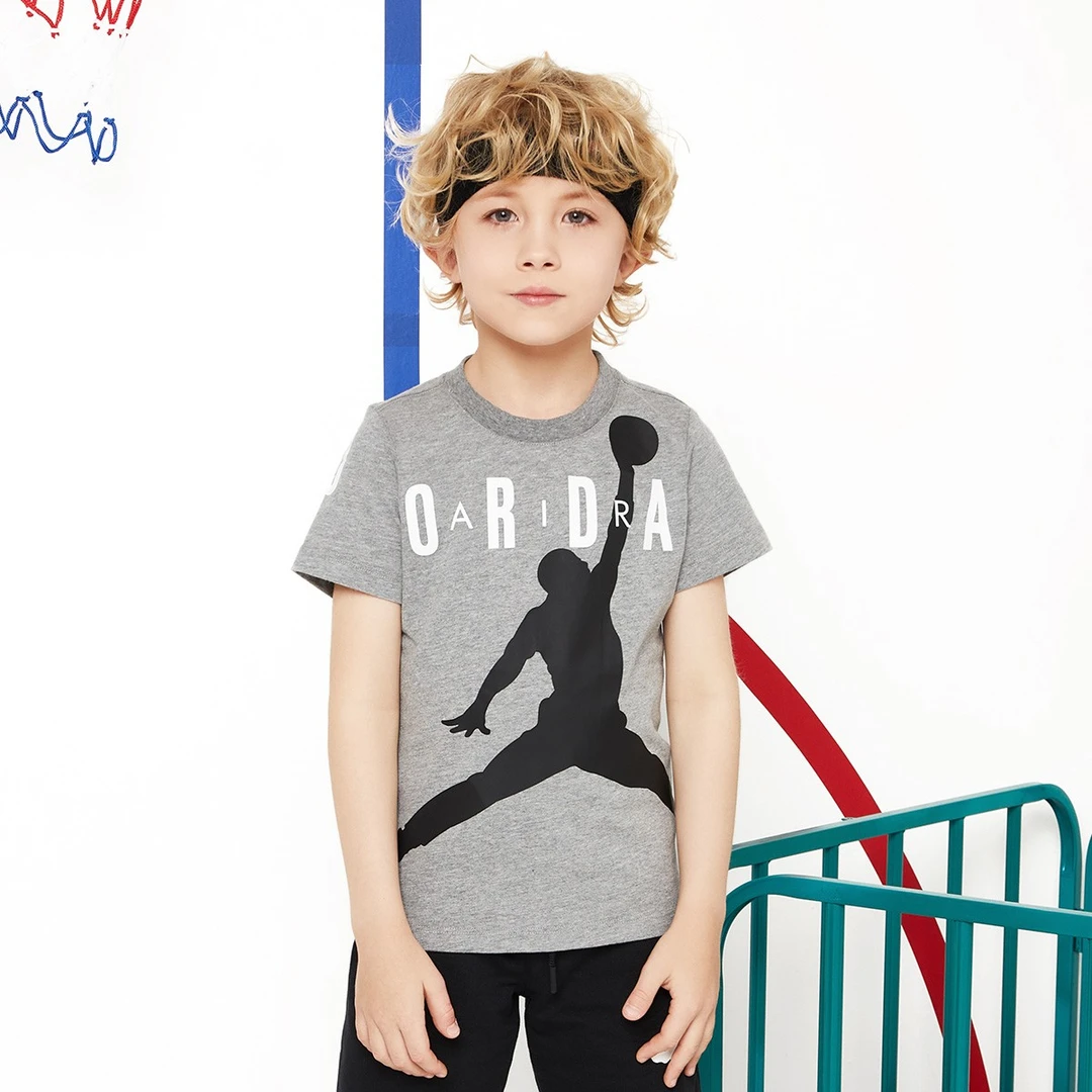 [官方旗舰] AIR JORDAN夏季休闲运动童装短袖男童运动篮球T恤5801