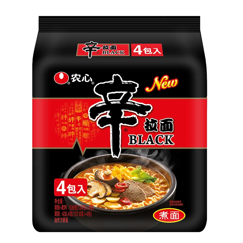农心国产辛拉面black黑色韩式泡面方便面536g