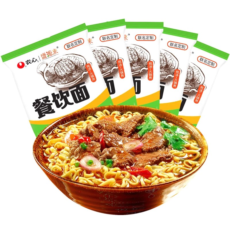盛源来农心联名款韩式部落部对火锅面饼方便面餐饮面无料包500g