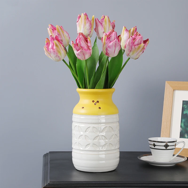 郁金香高品质仿真花绢花软装客厅餐桌摆件装饰礼物假花花艺花材