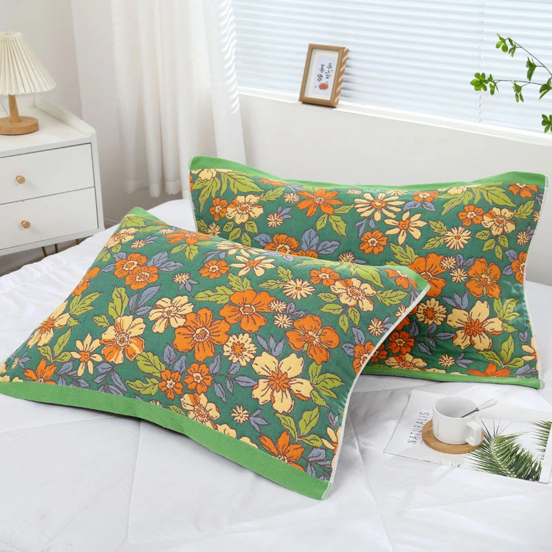 十层纱布棉加厚枕巾一对78*53