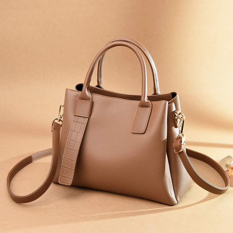 袋鼠哆哆时尚大容量手提包2025新款大气中年妈妈女士单肩斜挎包女