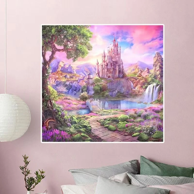 童话城堡  85*85厘米大格四股绣 36种色满绣