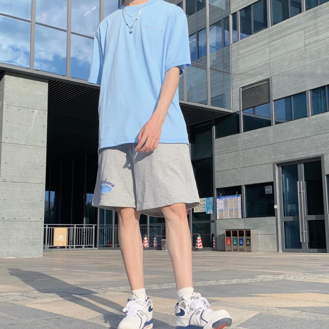 【白豆的制衣WHITEBEANS】宽松纯棉少年感原创印花圆领夏季短袖百搭