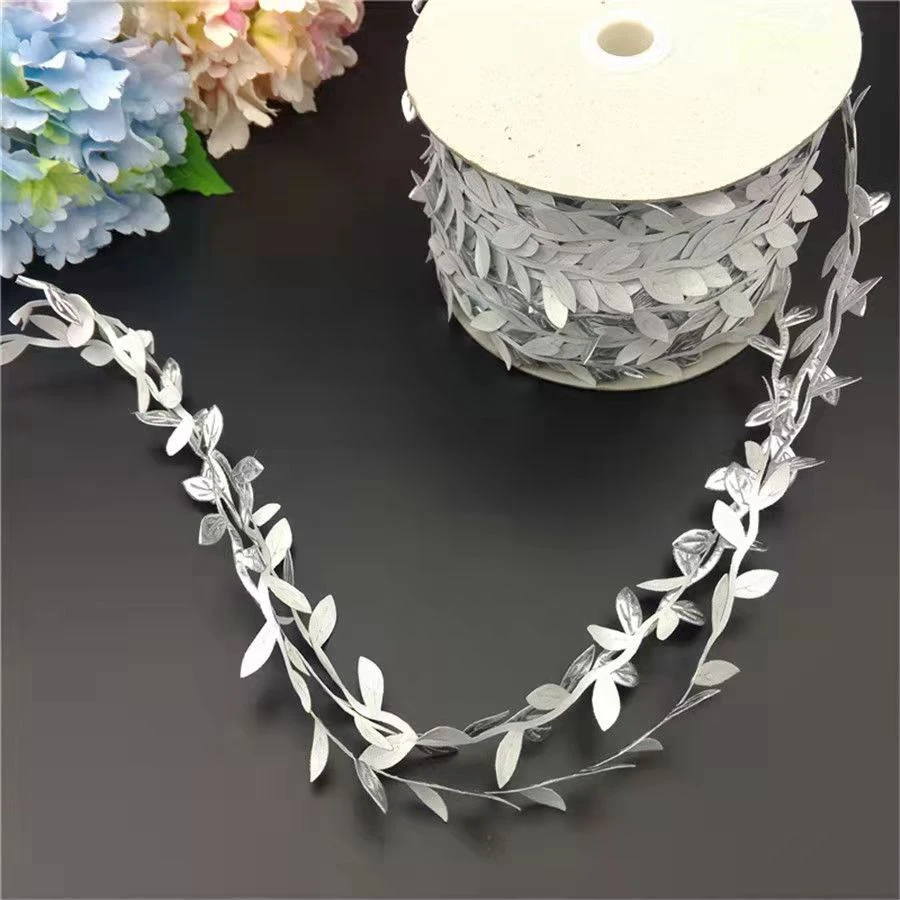 手工DIY仿真叶子 叶枝 金色 花朵花环装饰 DIY手工装饰