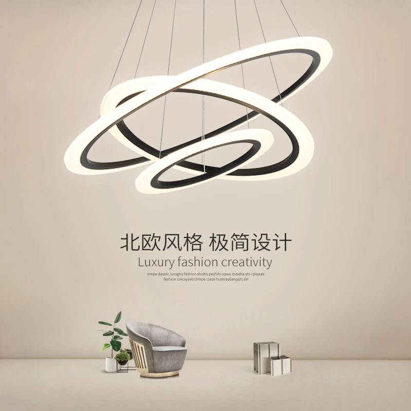 后现代简约客厅吊灯创意圆形个性酒吧台楼梯饭厅餐厅灯大气客厅灯