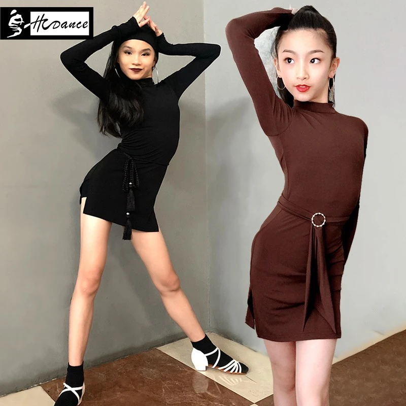 皇朝拉丁舞服练功服长袖连衣裙【三件套】  H9246-2