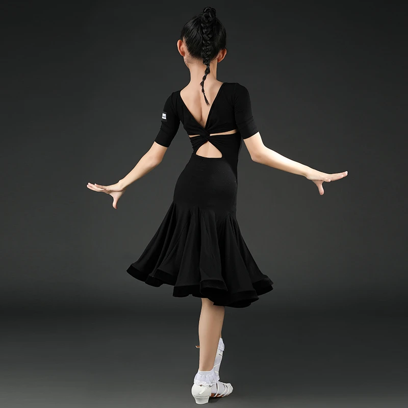 皇朝拉丁舞服练功服女童儿童专业拉丁连衣裙新款拉丁舞裙H9196