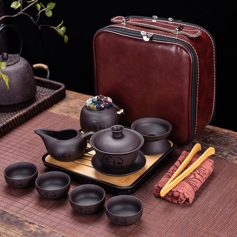 紫砂旅行茶具套装陶瓷LOGO创意公司年会随手礼商务活动礼品送客户