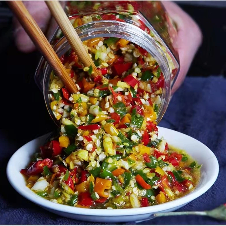 自制辣椒酱湖南特产下饭菜开味菜小米辣拌饭酱彩椒酱剁辣椒280g