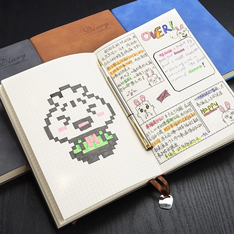 【网格本】A4大号方格内页加厚学生用绘图设计羊巴软皮本商务笔记本