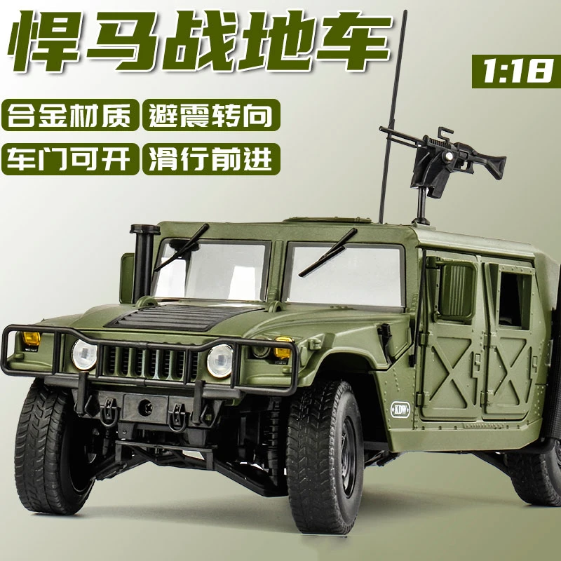 1:18战术吉普车/悍马战地车老式二战威利斯军车合金模型收藏摆件