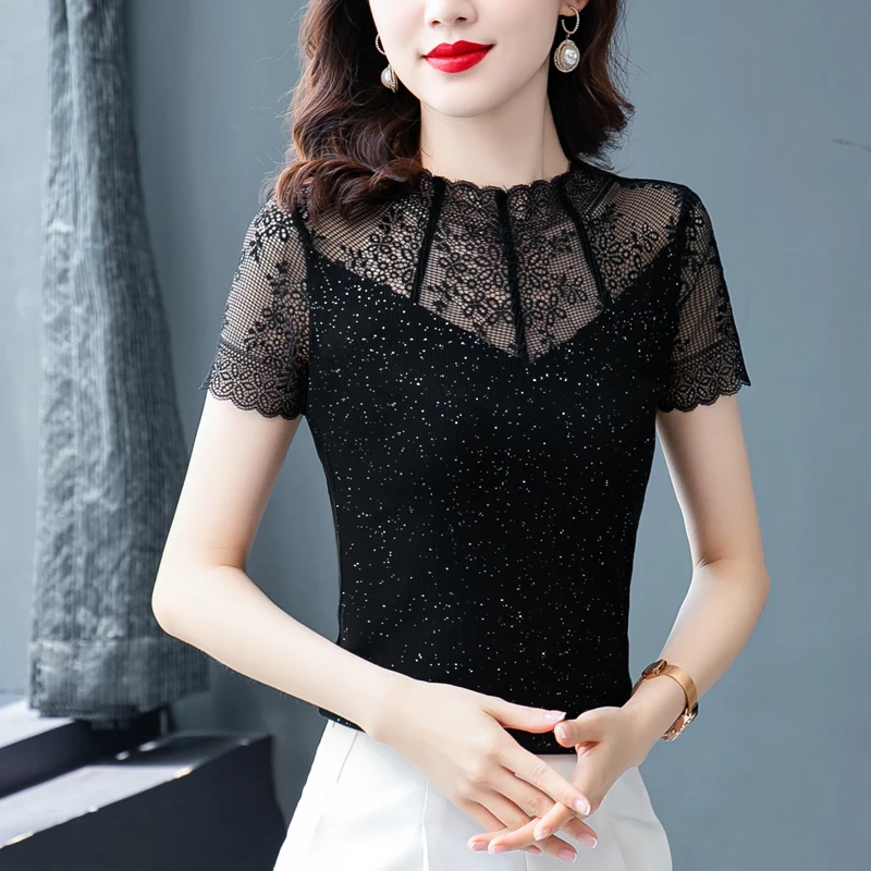 2024春夏装新款短袖洋气小衫通勤气质显瘦打底上衣短袖T恤女百搭