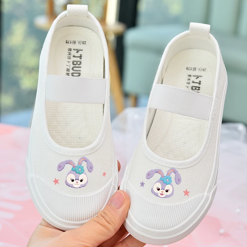 幼儿园小白鞋2025新款春女童帆布鞋儿童白鞋白色鞋子室内舞蹈演出