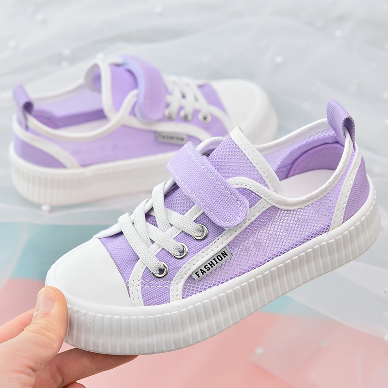 女童网鞋2025秋季新款透气网面童鞋儿童帆布鞋小女孩布鞋软底板鞋