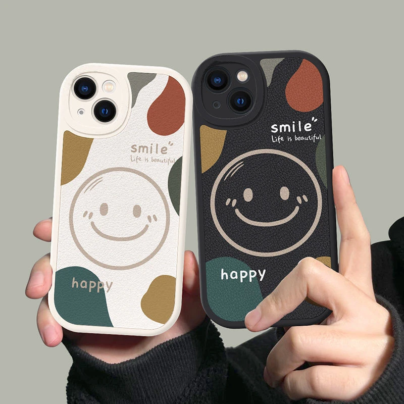 OPPOFindX3手机壳X3Pro小羊皮笑脸软壳findx5pro天机版保护套笑脸