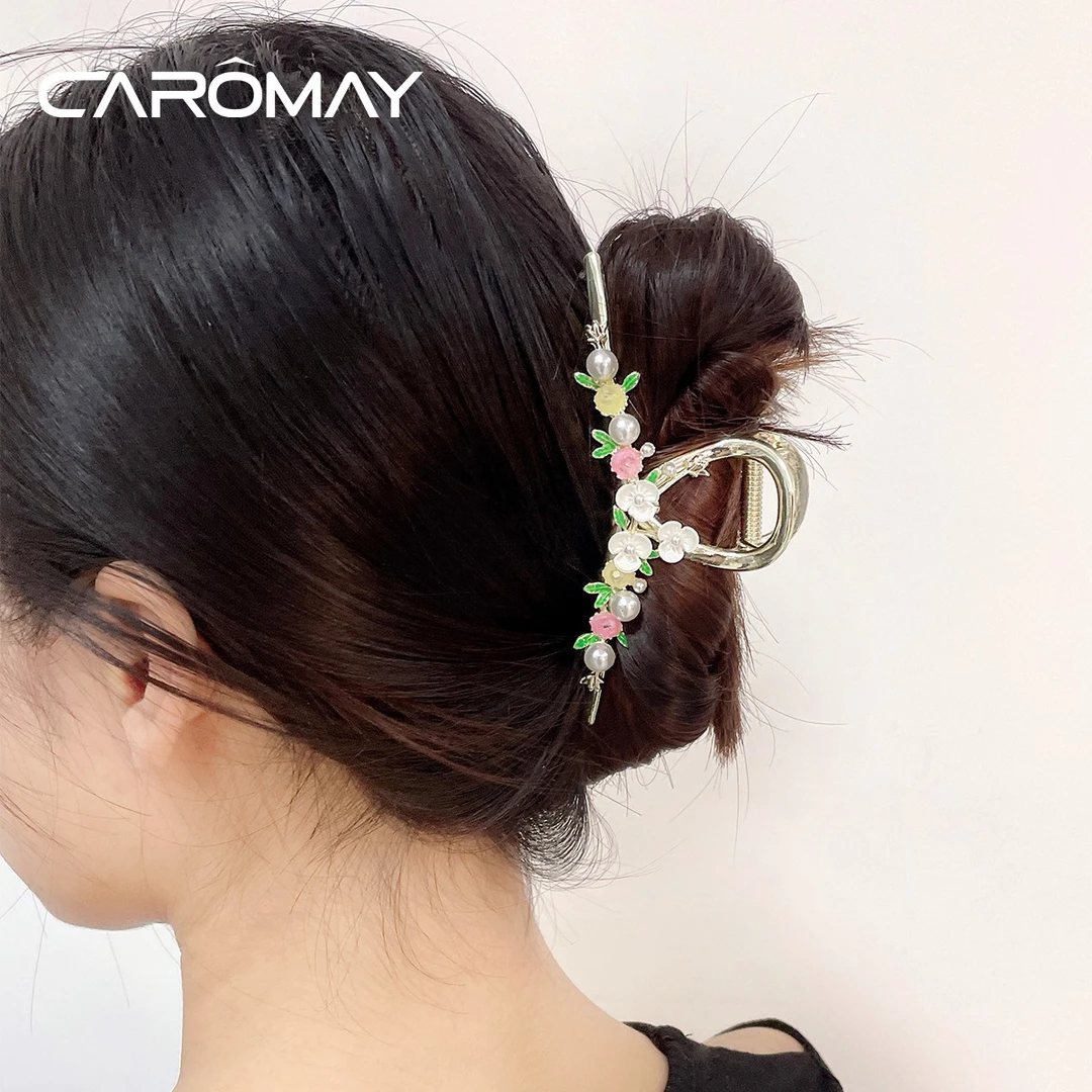 CAROMAY春意盎然发夹网红绿色精致大抓夹素款F0929001